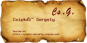 Csipkó Gergely névjegykártya